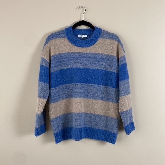 Madewell Otis Fiji Alpaca Wool Space Dye Striped Pullover Sweater sz S - Picture 8 of 13
